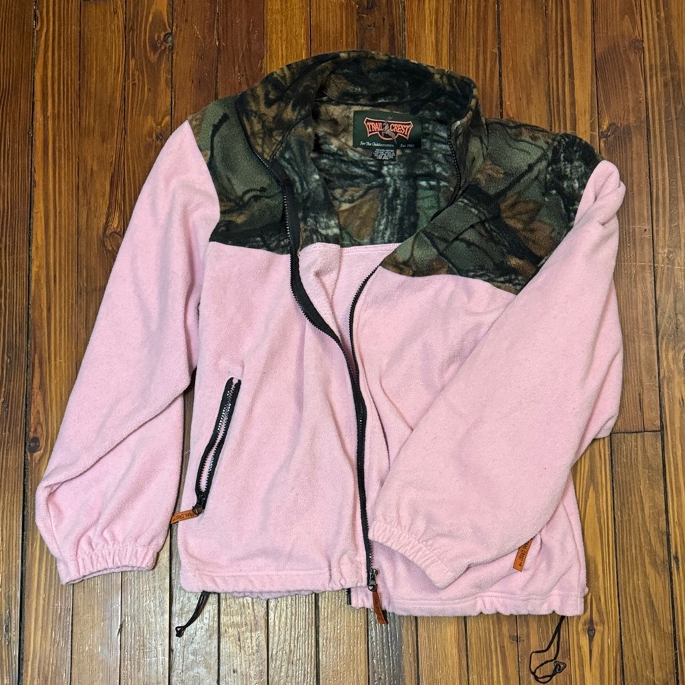 Trail Crest Pink and Camouflage Fleece Zip Up